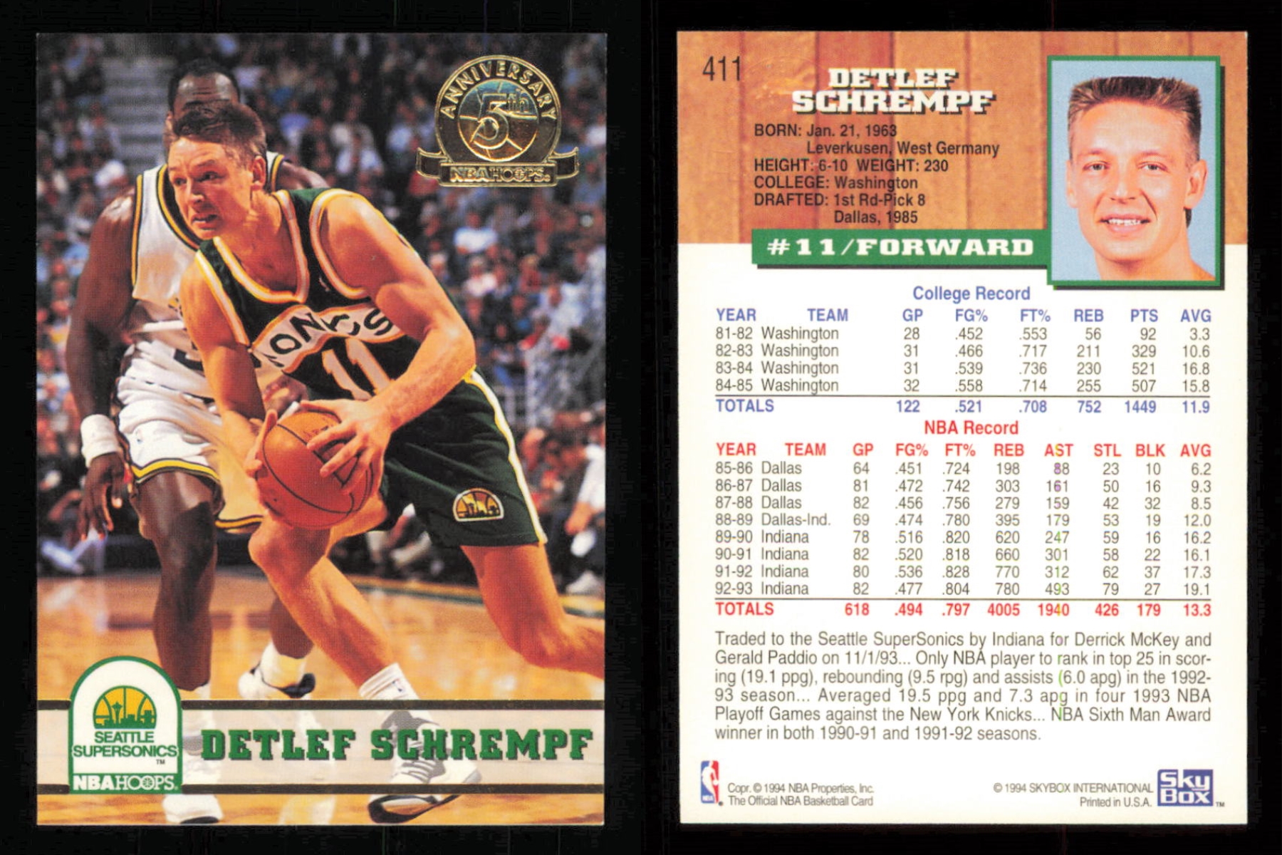 thumbnail 109  - 1993-94 ~ Hoops Fifth Anniversary Gold Basketball Insert ~ YOU PICK CARD