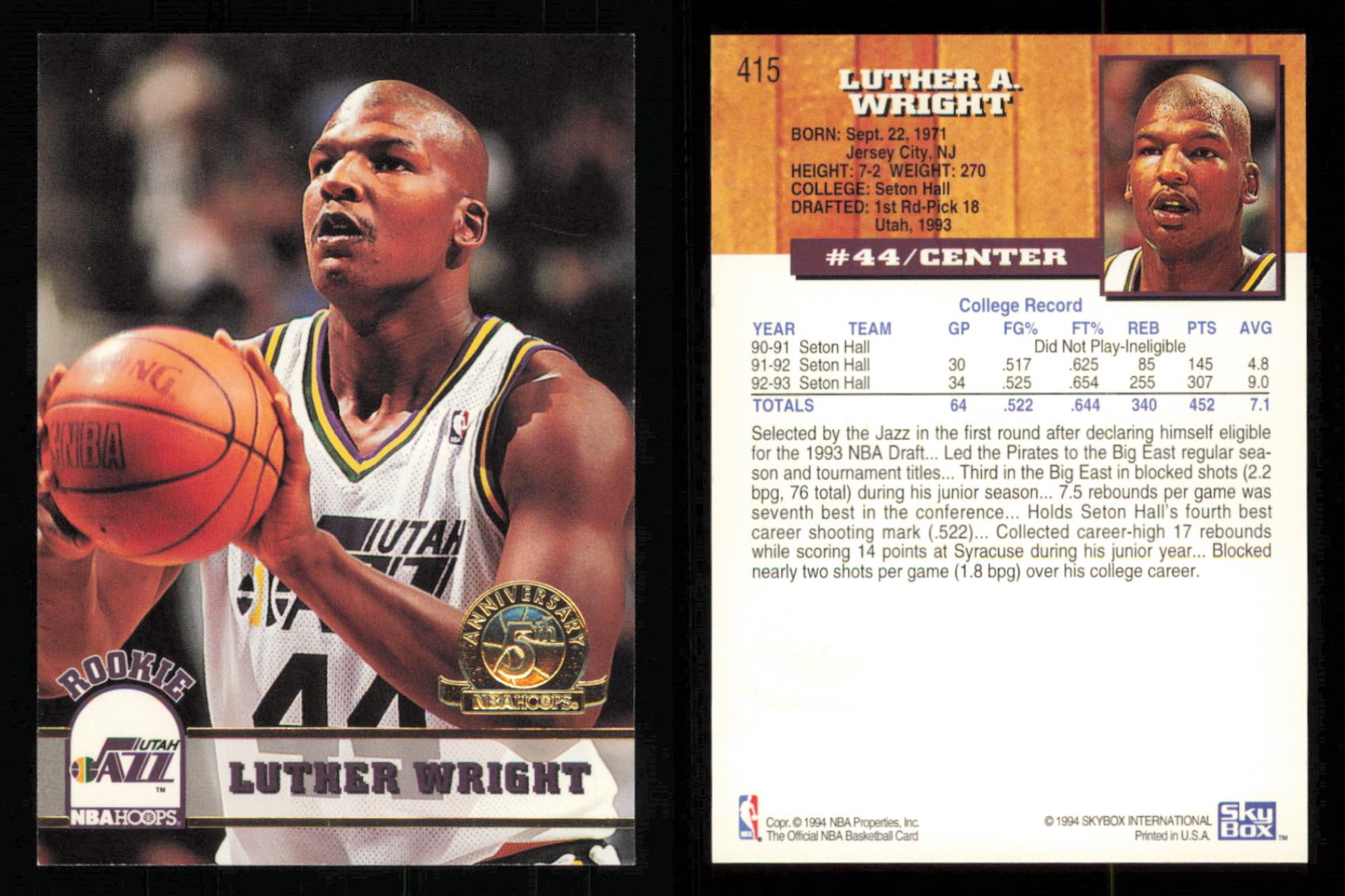 thumbnail 113  - 1993-94 ~ Hoops Fifth Anniversary Gold Basketball Insert ~ YOU PICK CARD