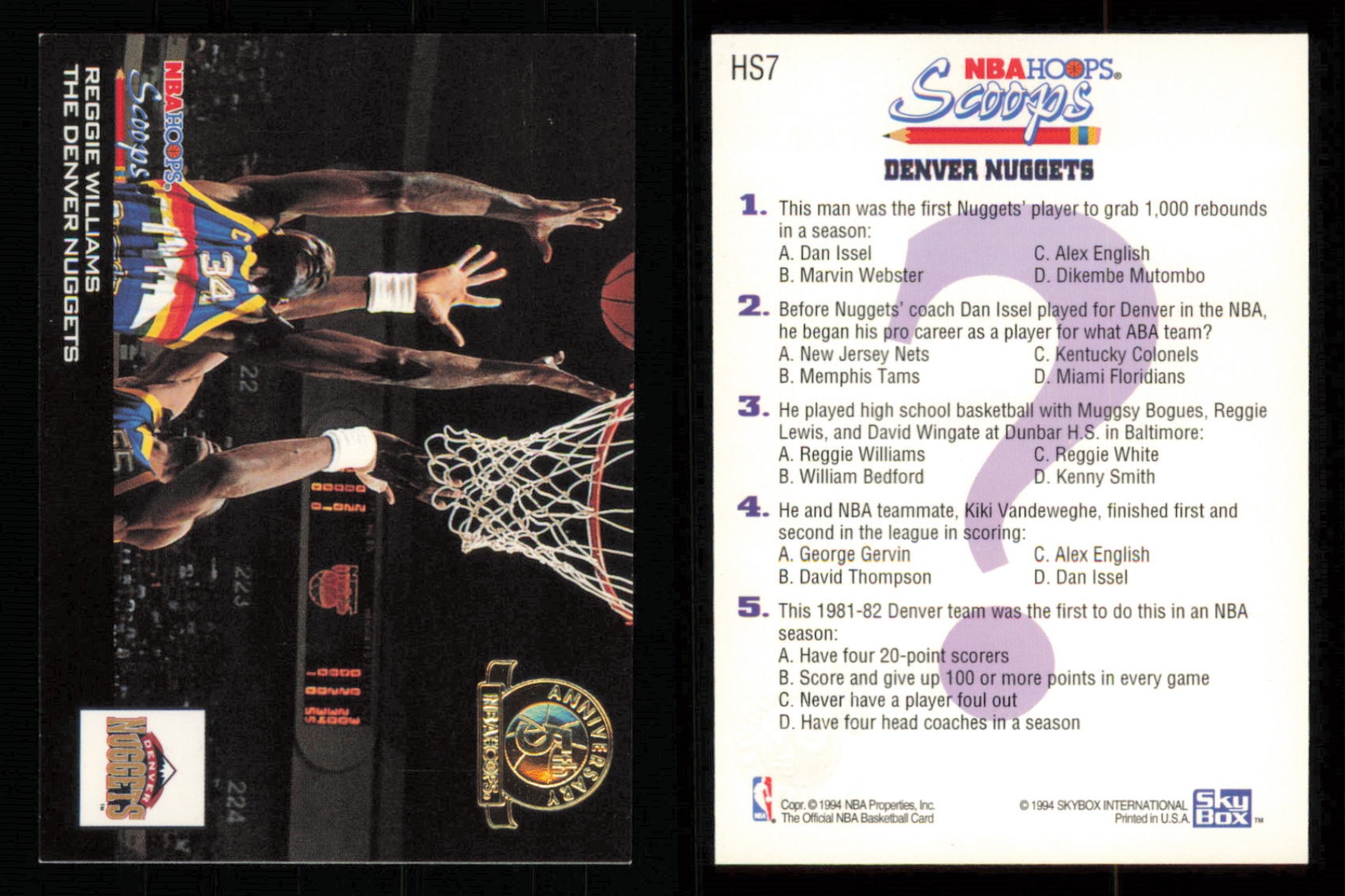 thumbnail 123  - 1993-94 ~ Hoops Fifth Anniversary Gold Basketball Insert ~ YOU PICK CARD
