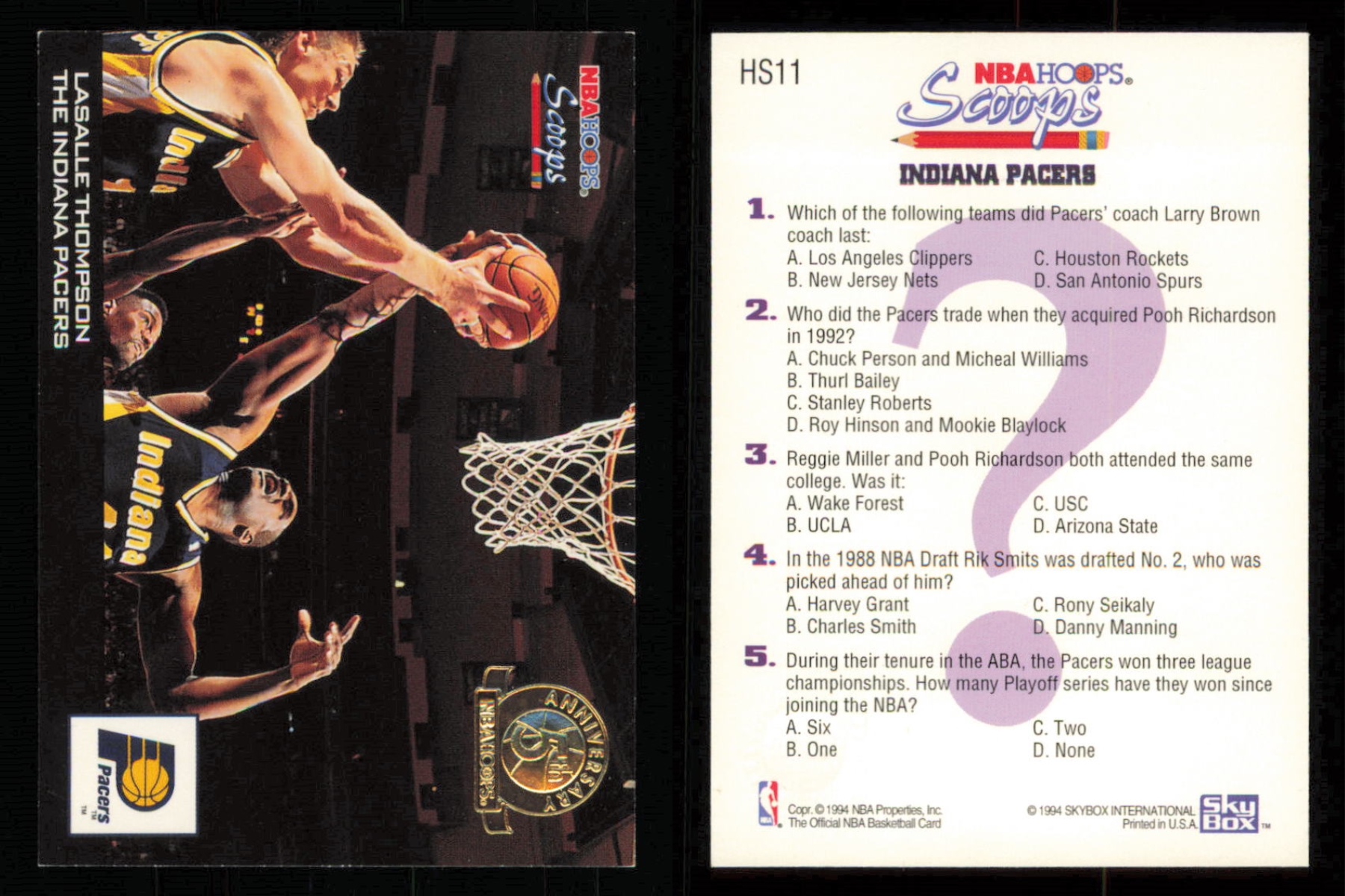 thumbnail 127  - 1993-94 ~ Hoops Fifth Anniversary Gold Basketball Insert ~ YOU PICK CARD