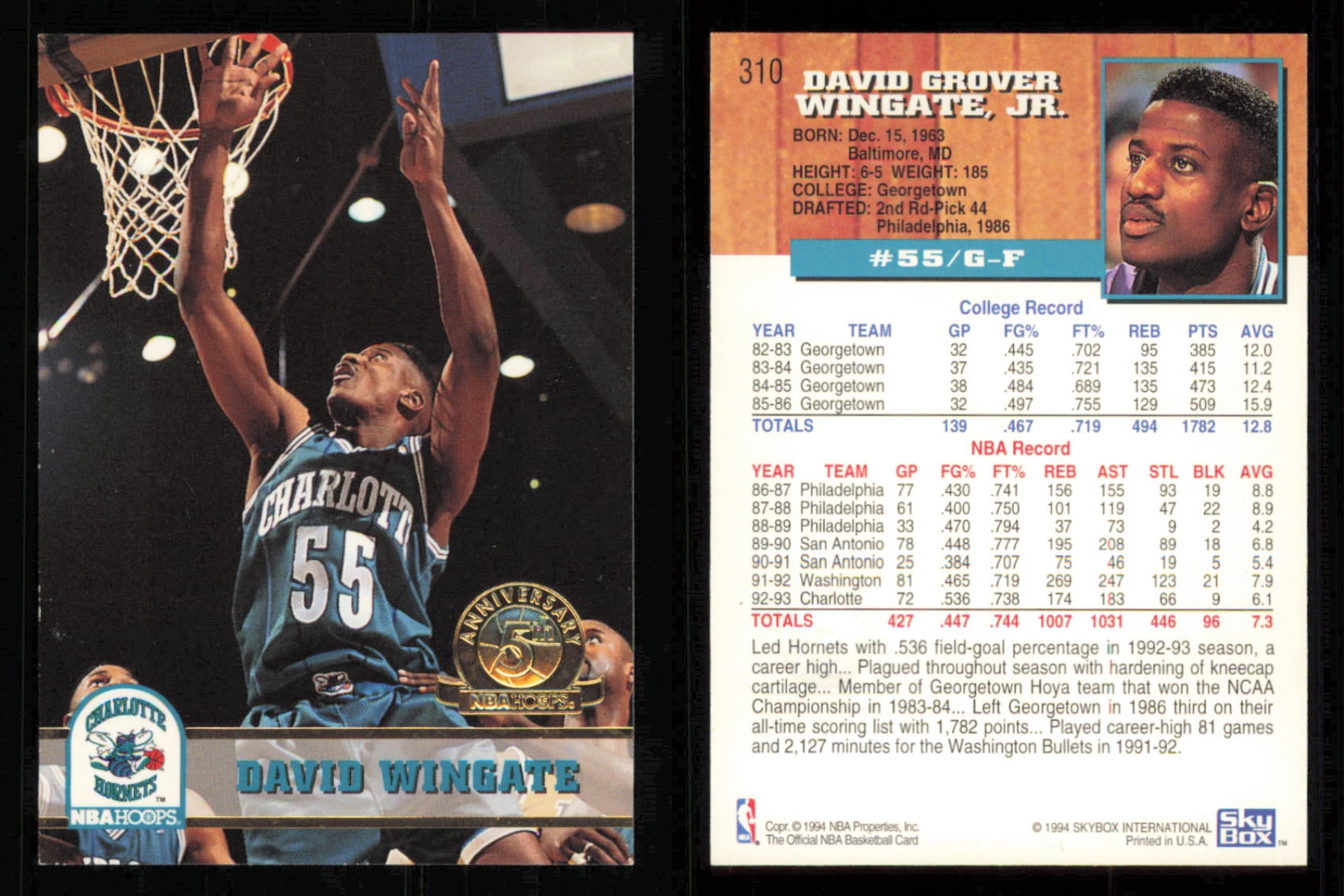 thumbnail 14  - 1993-94 ~ Hoops Fifth Anniversary Gold Basketball Insert ~ YOU PICK CARD