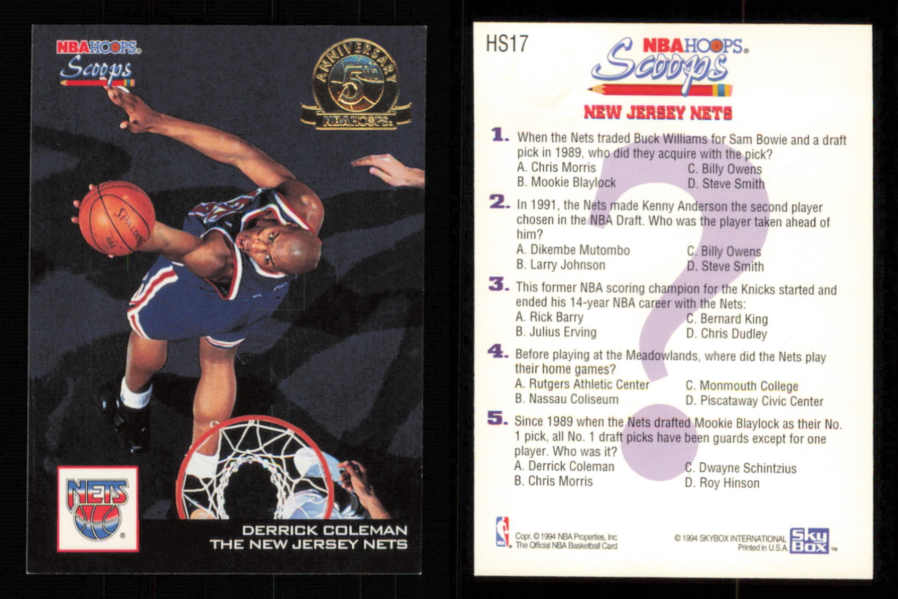 thumbnail 133  - 1993-94 ~ Hoops Fifth Anniversary Gold Basketball Insert ~ YOU PICK CARD