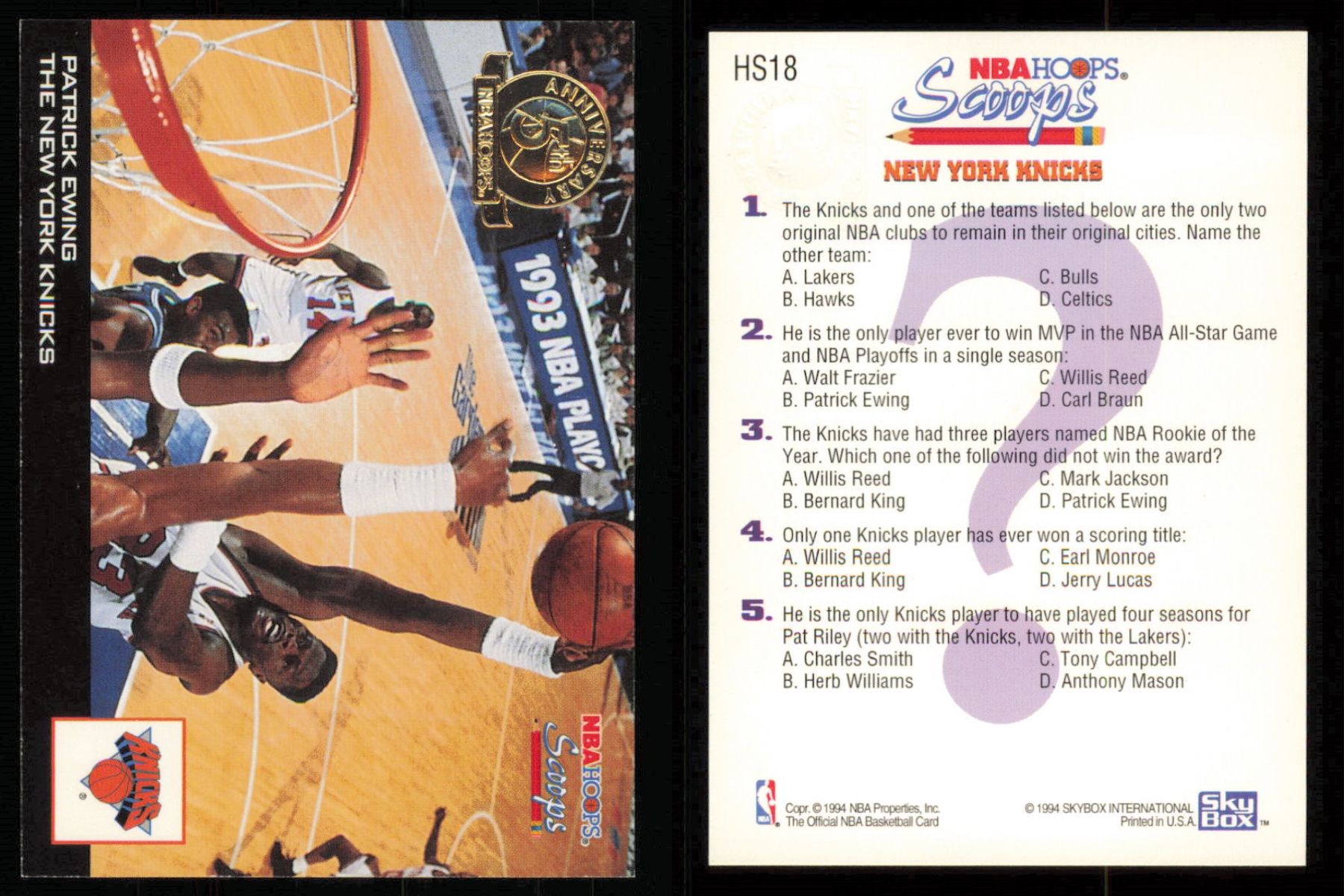 thumbnail 134  - 1993-94 ~ Hoops Fifth Anniversary Gold Basketball Insert ~ YOU PICK CARD