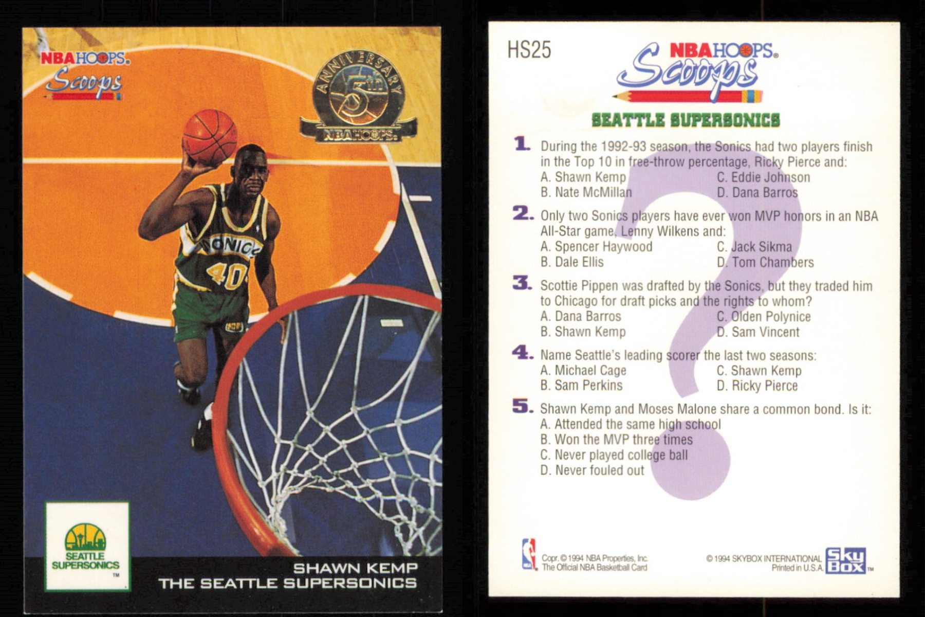 thumbnail 141  - 1993-94 ~ Hoops Fifth Anniversary Gold Basketball Insert ~ YOU PICK CARD