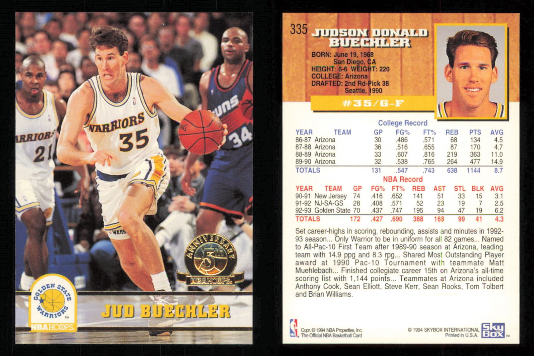 thumbnail 38  - 1993-94 ~ Hoops Fifth Anniversary Gold Basketball Insert ~ YOU PICK CARD