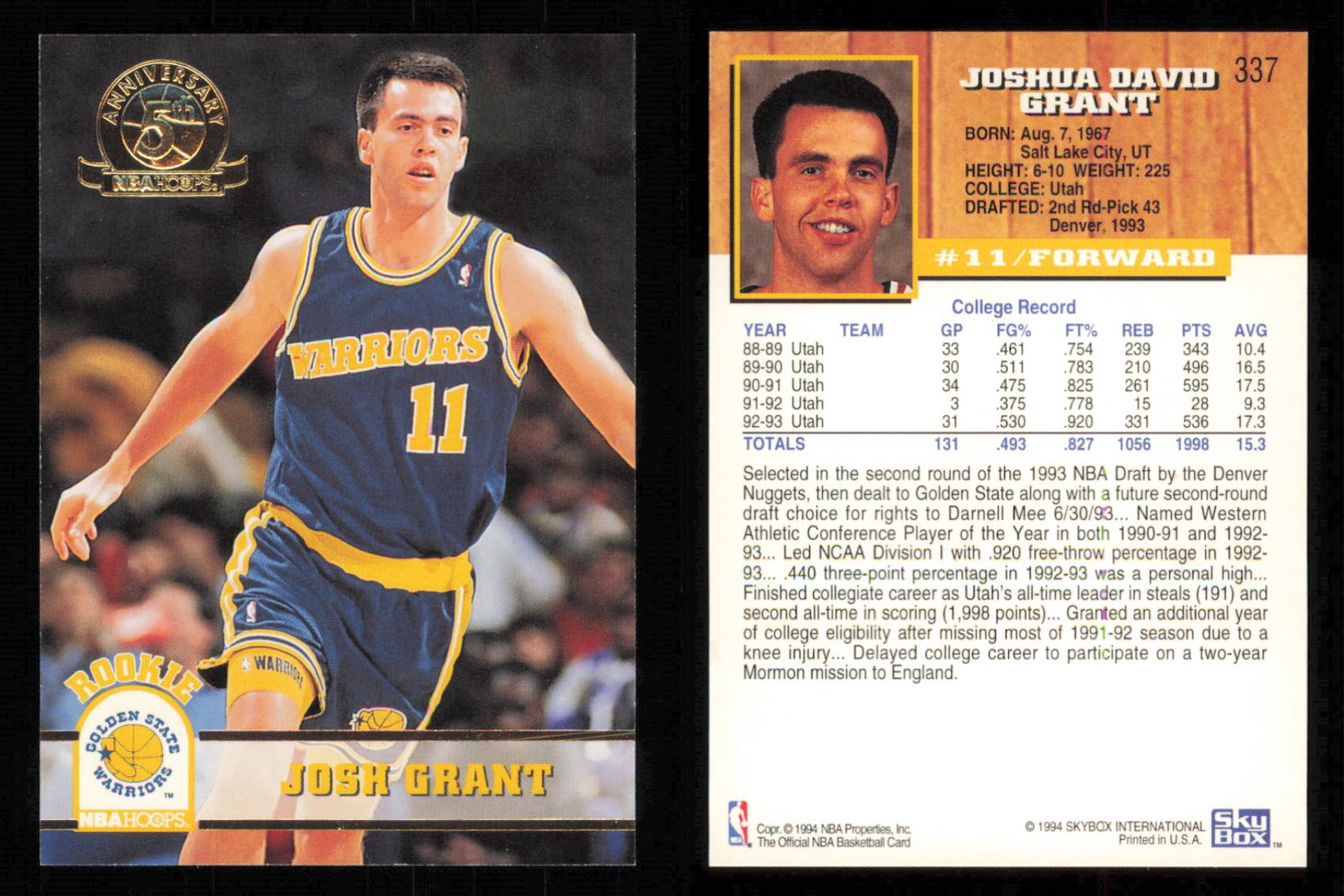 thumbnail 40  - 1993-94 ~ Hoops Fifth Anniversary Gold Basketball Insert ~ YOU PICK CARD