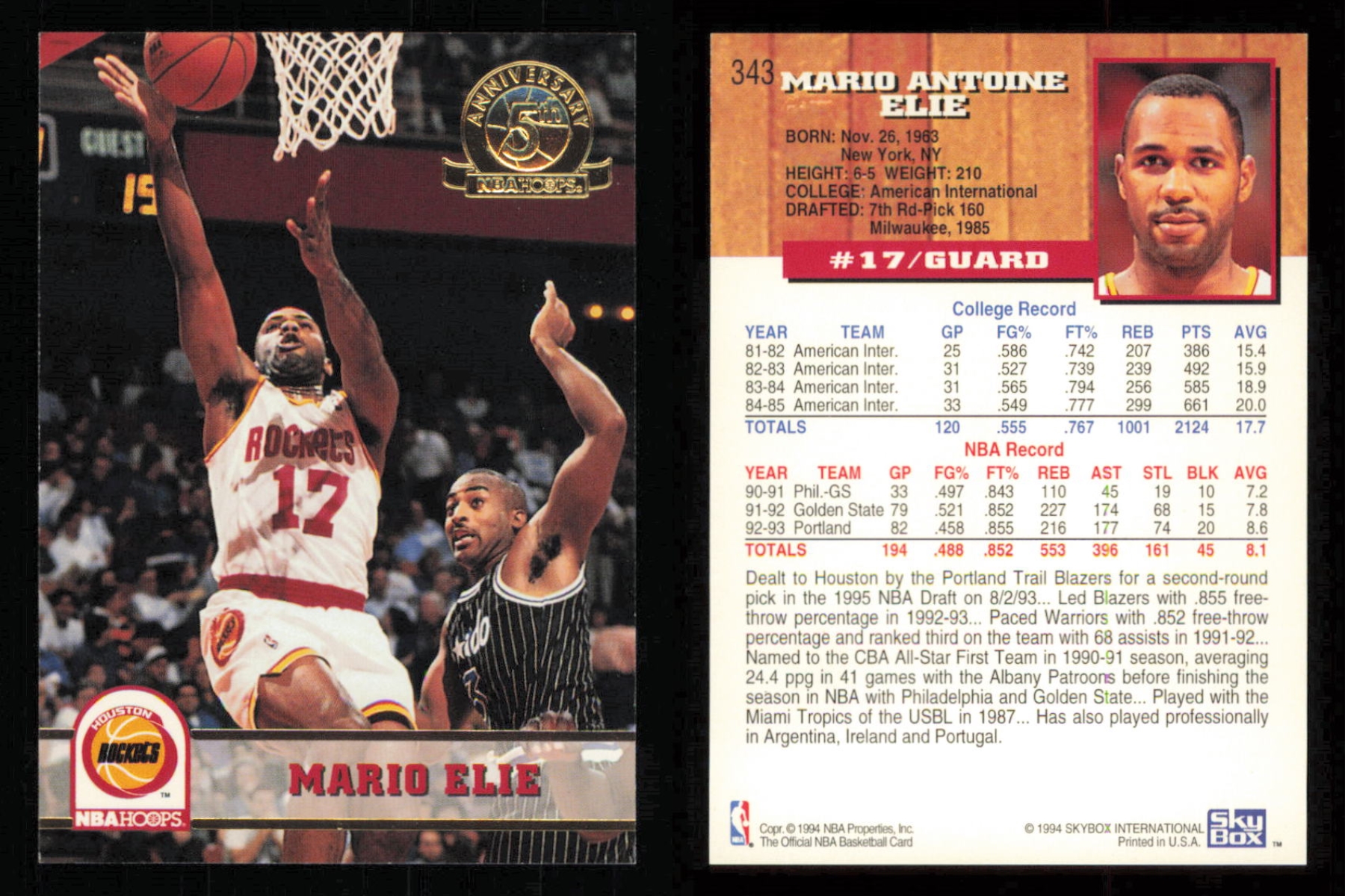 thumbnail 46  - 1993-94 ~ Hoops Fifth Anniversary Gold Basketball Insert ~ YOU PICK CARD