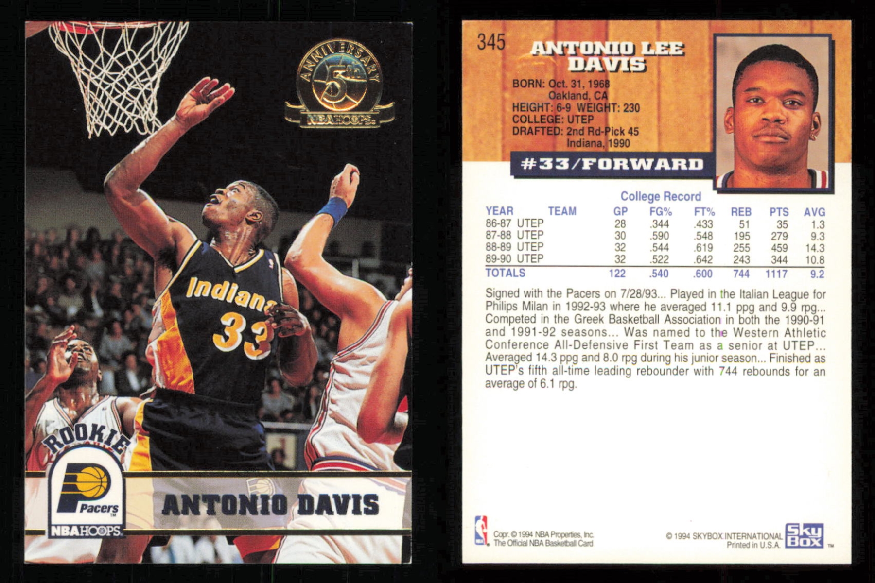 thumbnail 48  - 1993-94 ~ Hoops Fifth Anniversary Gold Basketball Insert ~ YOU PICK CARD