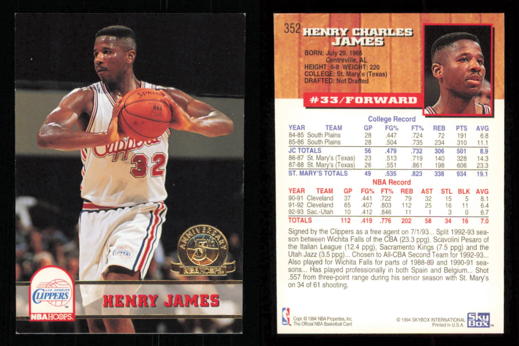 thumbnail 55  - 1993-94 ~ Hoops Fifth Anniversary Gold Basketball Insert ~ YOU PICK CARD