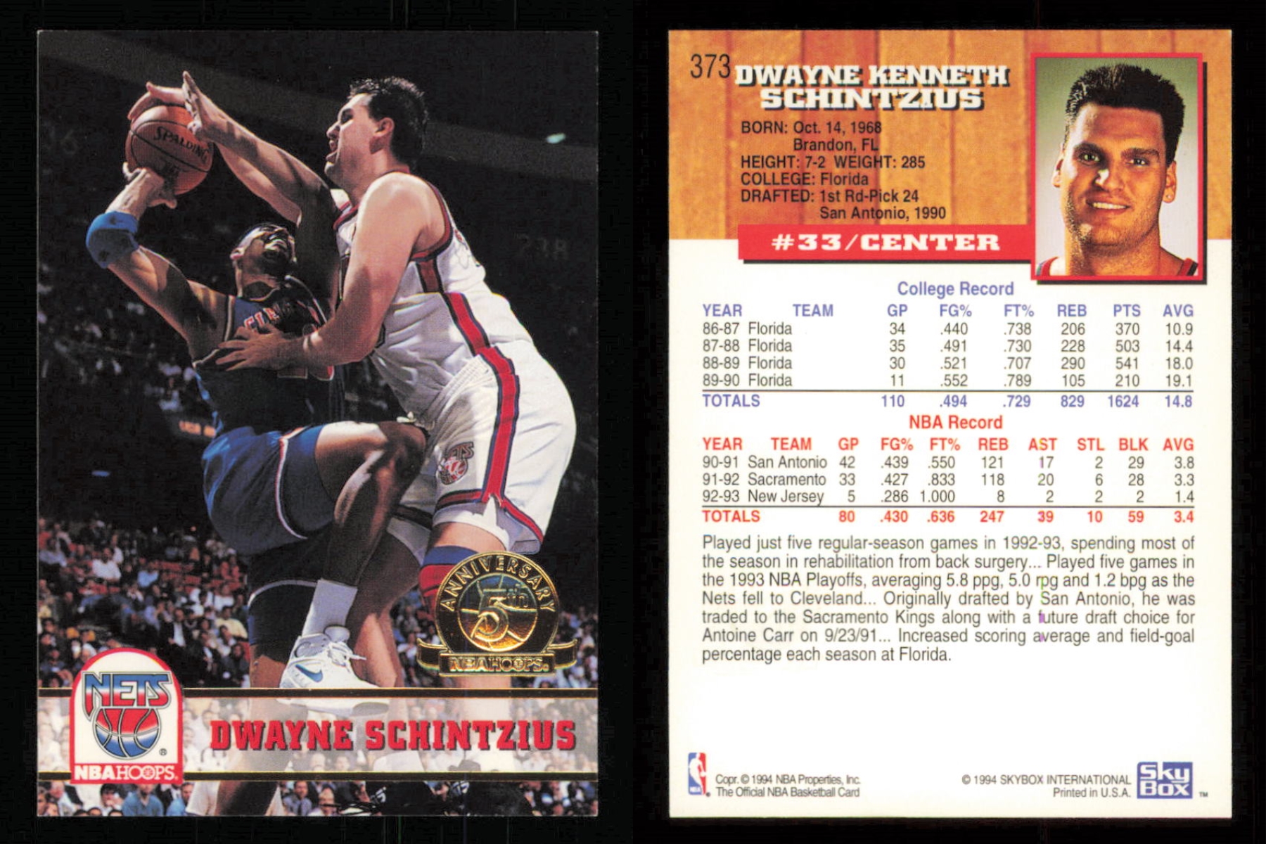thumbnail 75  - 1993-94 ~ Hoops Fifth Anniversary Gold Basketball Insert ~ YOU PICK CARD
