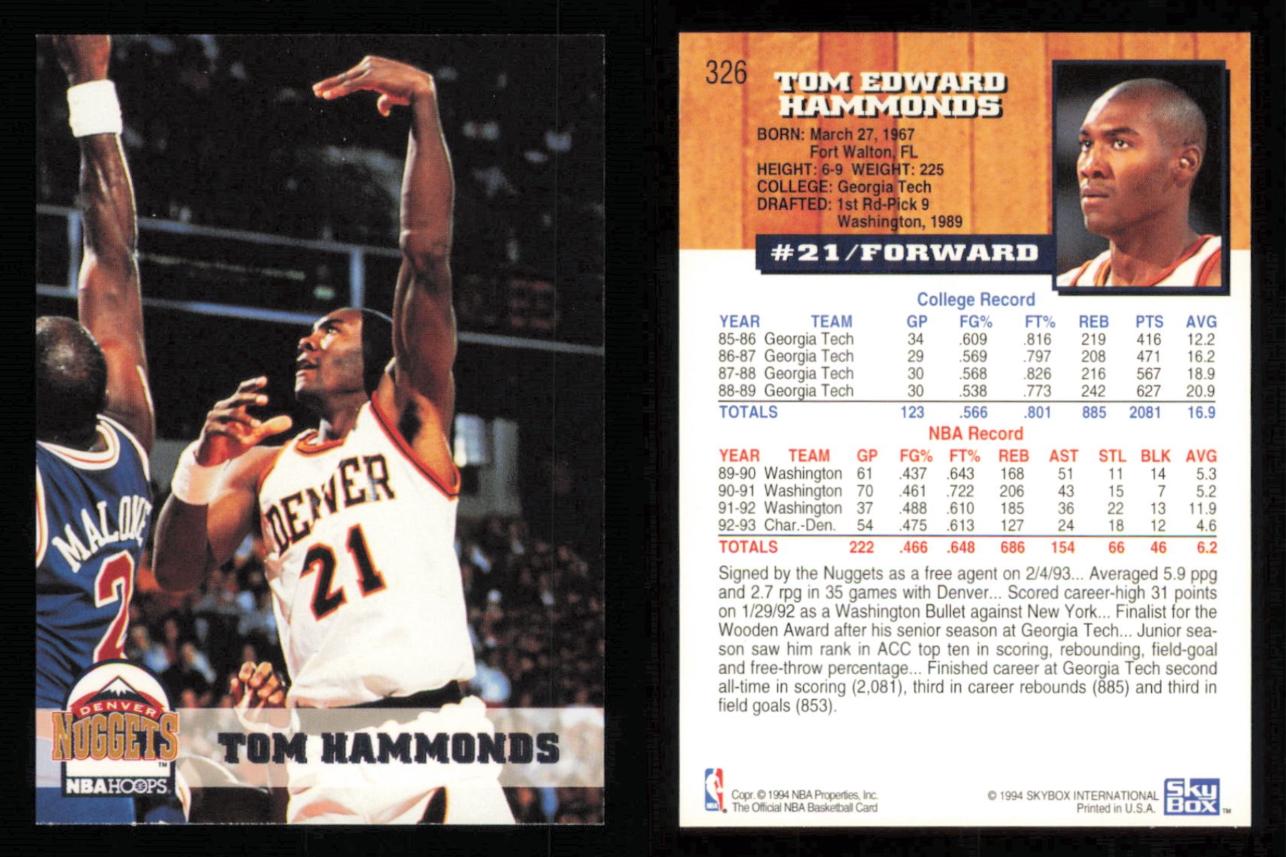 thumbnail 171  - 1993-94 ~ Fleer Hoops Basketball ~ YOU PICK CARD
