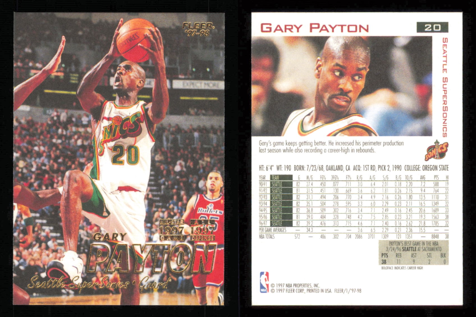 Intrattenimento Giochi e rompicapo Giochi con le carte carte NBA basketball Fleer 97-98 Terrell Brandon 